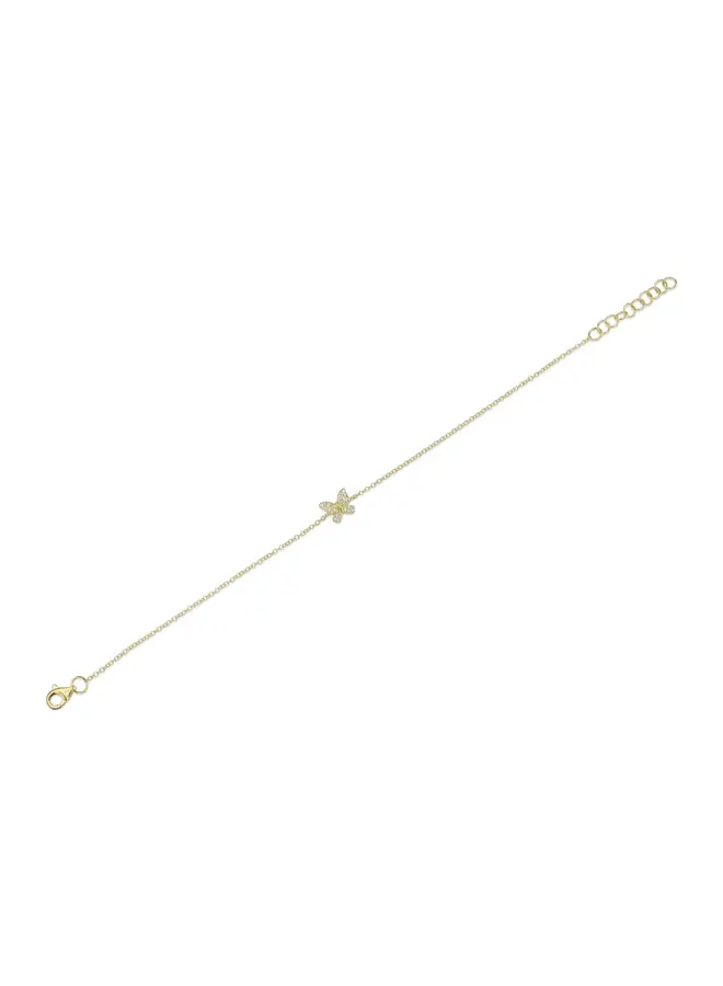 14K YG/Diamond Butterfly Bracelet (.08ct)