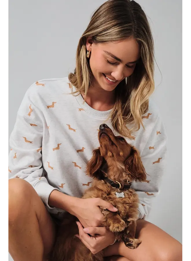 Dog Print Long Sleeve Sweatshirt