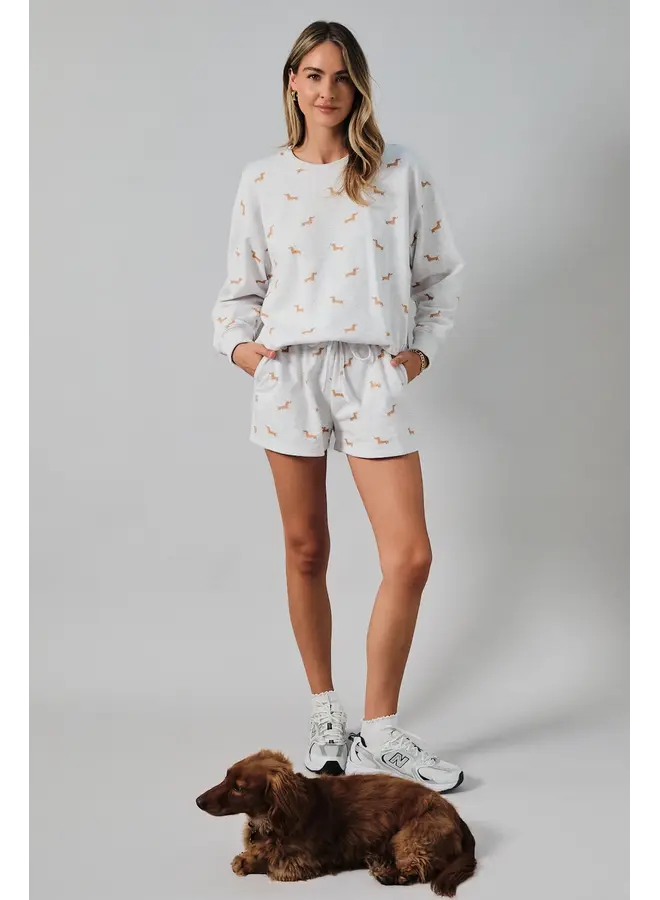 Dog Print Long Sleeve Sweatshirt