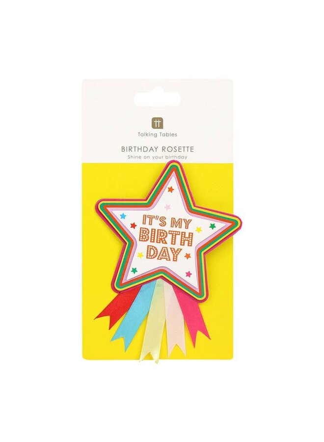 Birthday Star Rosette Badge