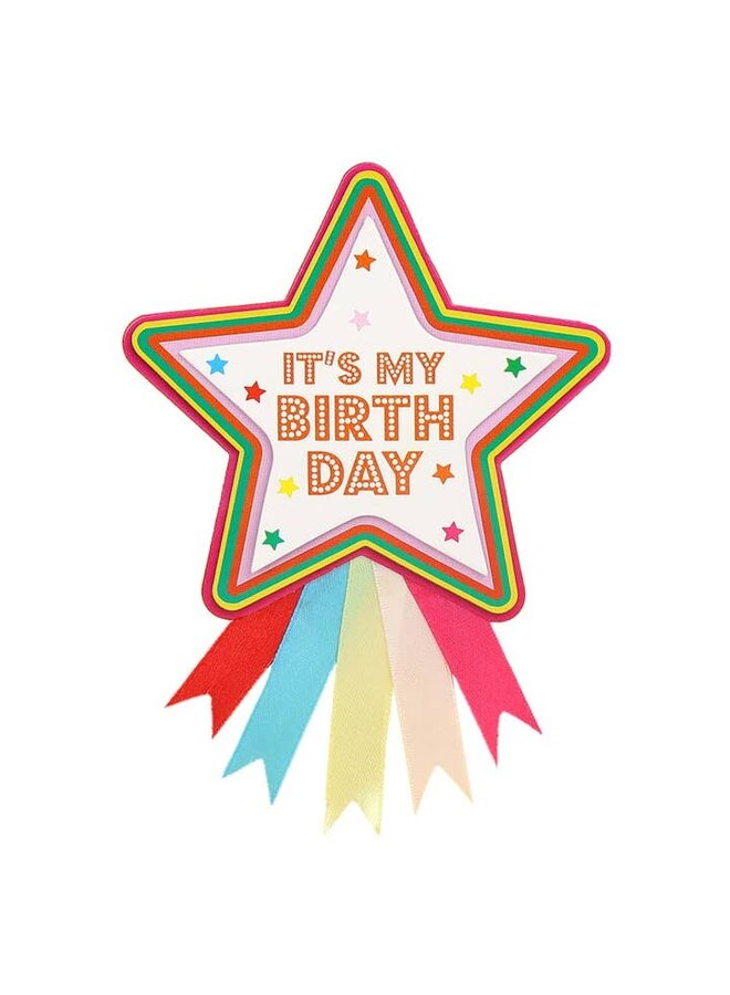 Birthday Star Rosette Badge