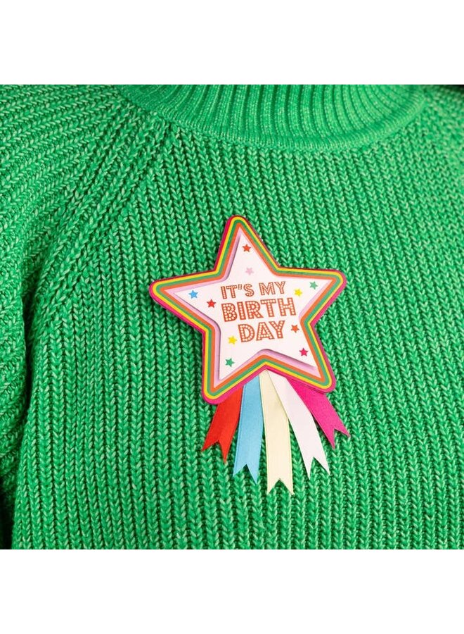 Birthday Star Rosette Badge