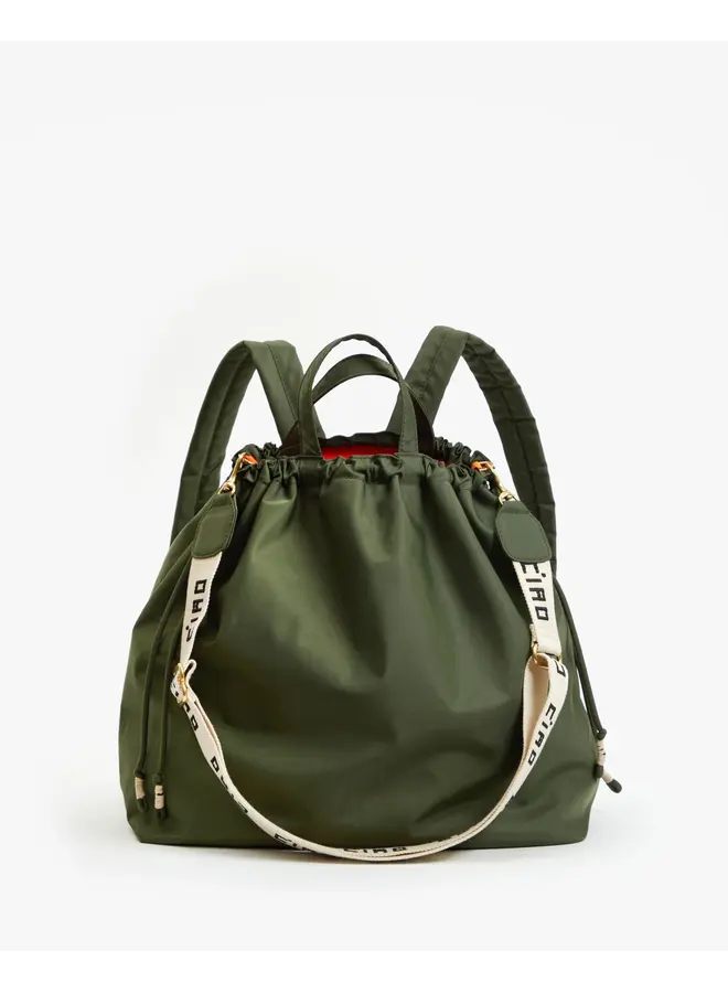 Sac Tout Back Pack - Recycled Nylon Twill in Army