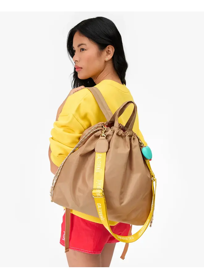 Sac Tout Back Pack - Recycled Nylon Twill in Latte