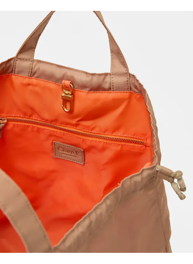 Sac Tout Back Pack - Recycled Nylon Twill in Latte