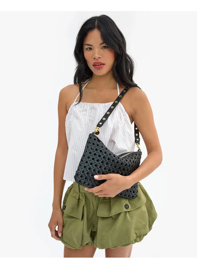 Shoulder Strap - Veg. w/ Grommets - Black