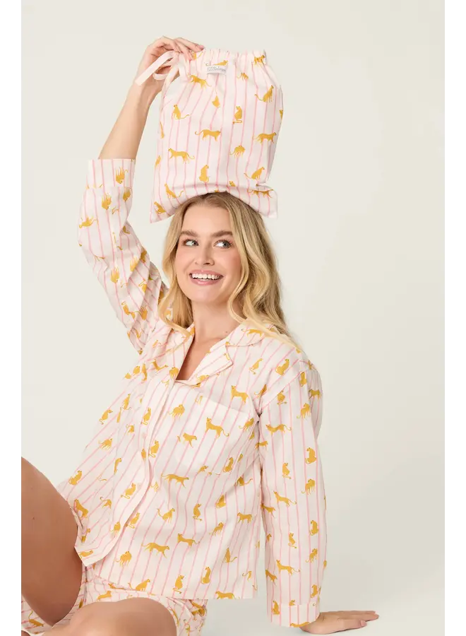 Poplin PJ Set - L/S Top & Shorts -