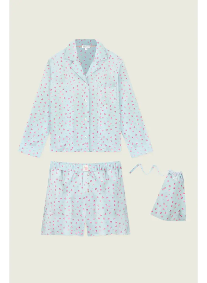 Poplin PJ Set - L/S Top & Shorts -