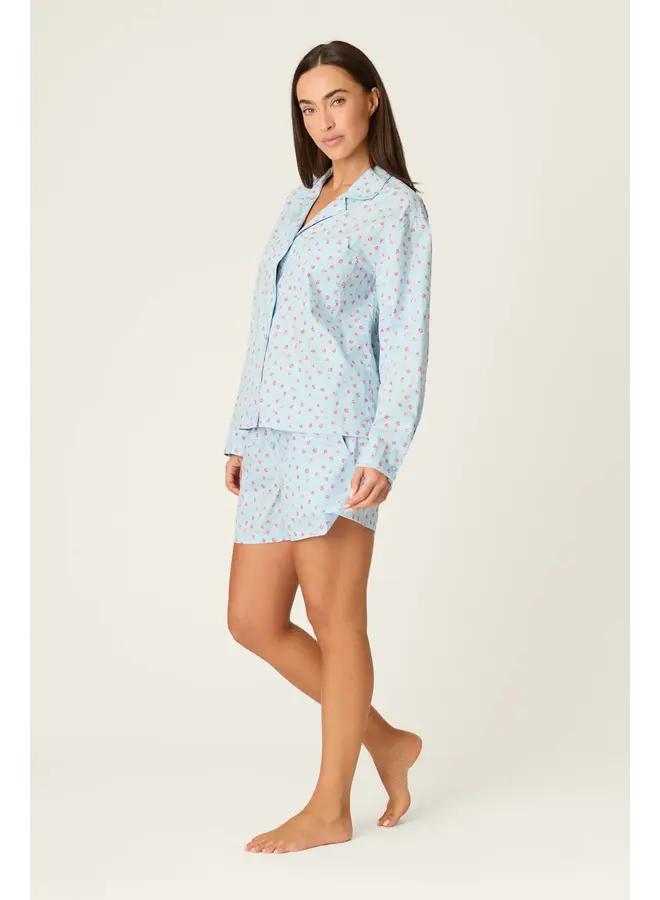 Poplin PJ Set - L/S Top & Shorts -