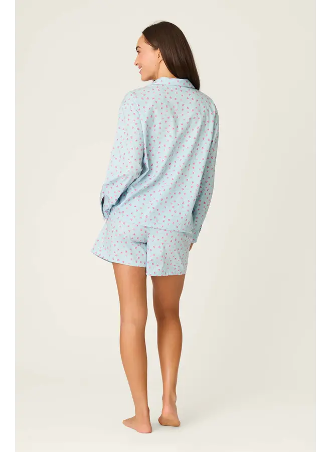 Poplin PJ Set - L/S Top & Shorts -