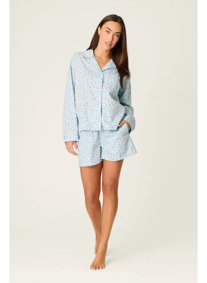 Poplin PJ Set - L/S Top & Shorts -