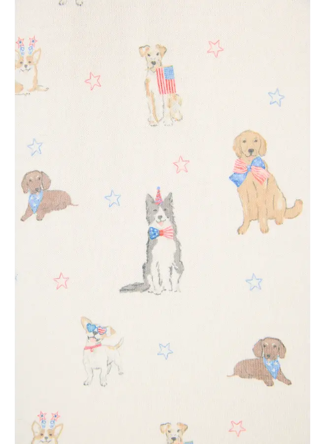 Red, White and Woof Pullover -