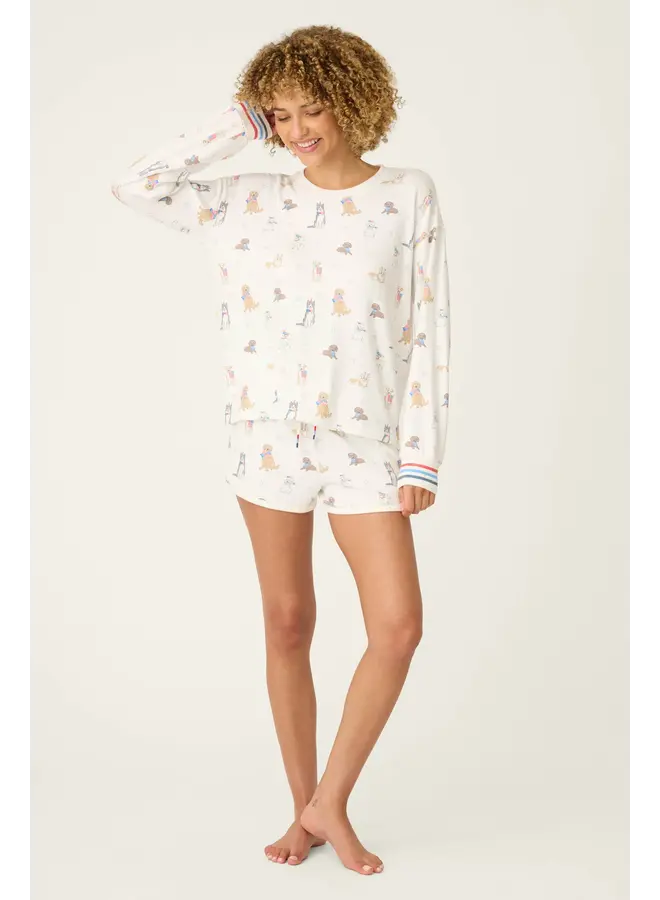 Red, White and Woof Pullover -