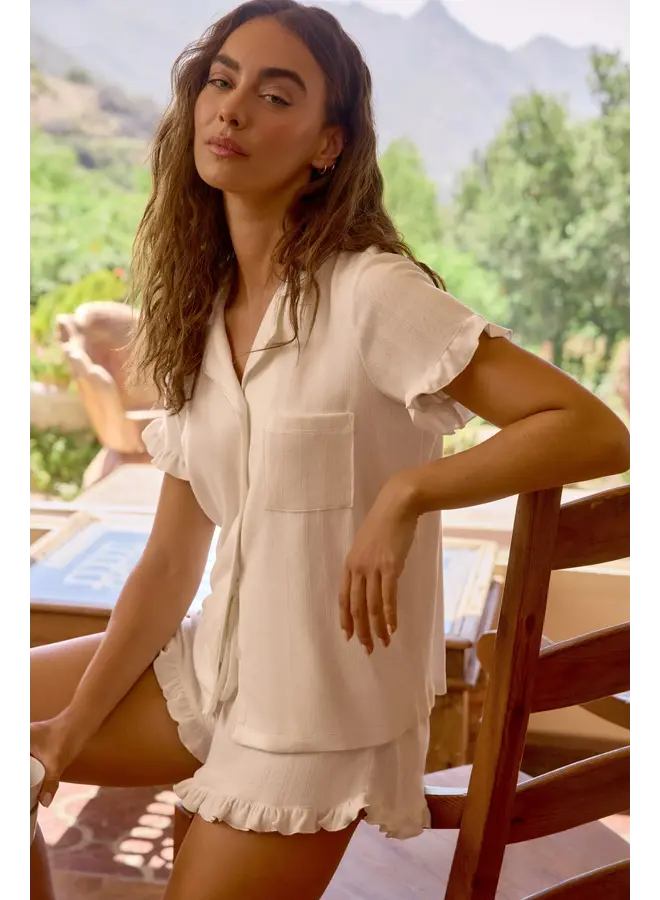 PJ Set - Ivory Pointelle Essentials -