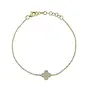 14K YG/Diamond Pave Clover Bracelet (.16ct)