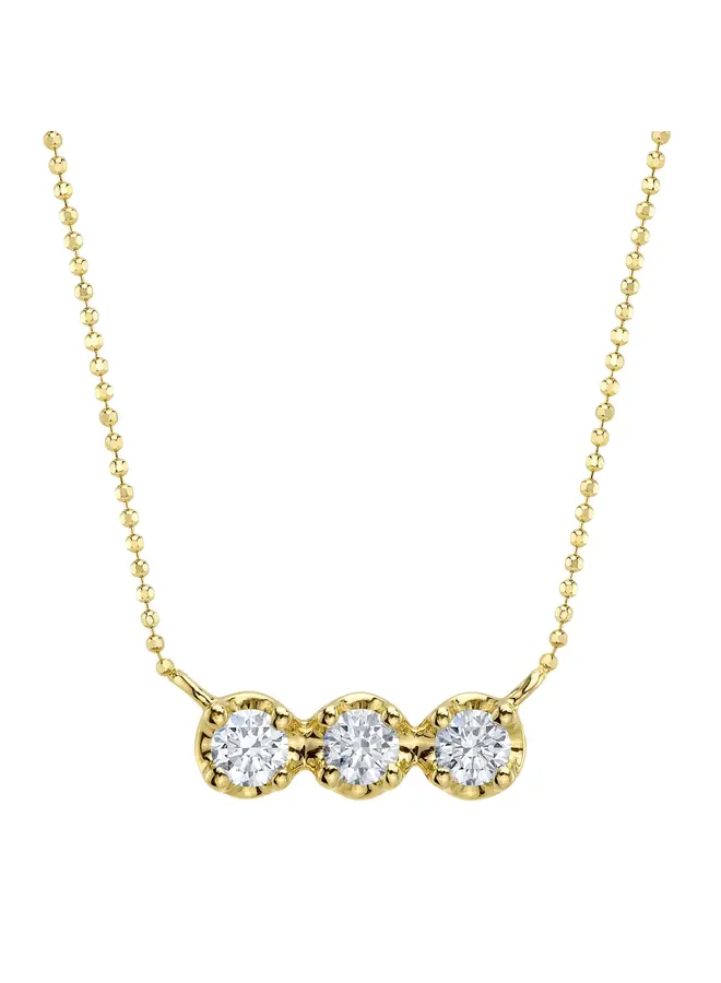 14k Y/G Diamond Triple Crown Necklace (0.15CT)