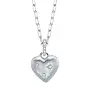 14K W/G Diamond Heart Star Matte Necklace (0.04CT)