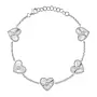 14K W/G Diamond Bezel 5 Heart Bracelet (0.10ct)