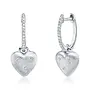 14K White Gold/Diamond Heart Star Matte Earring (.10ct)