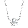 14K W/G Diamond Flower Necklace (0.03ct)