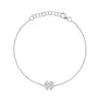 14K W/G Diamond Clover Bracelet (0.05ct)