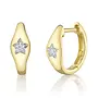 14K Yellow Gold/Diamond Star Huggies (.02ct)