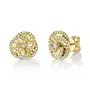 14K Yellow Gold/Diamond Ribbed Stud Earrings (.26ct)