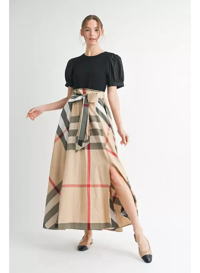 Ella Checkered Tie Waist Dress