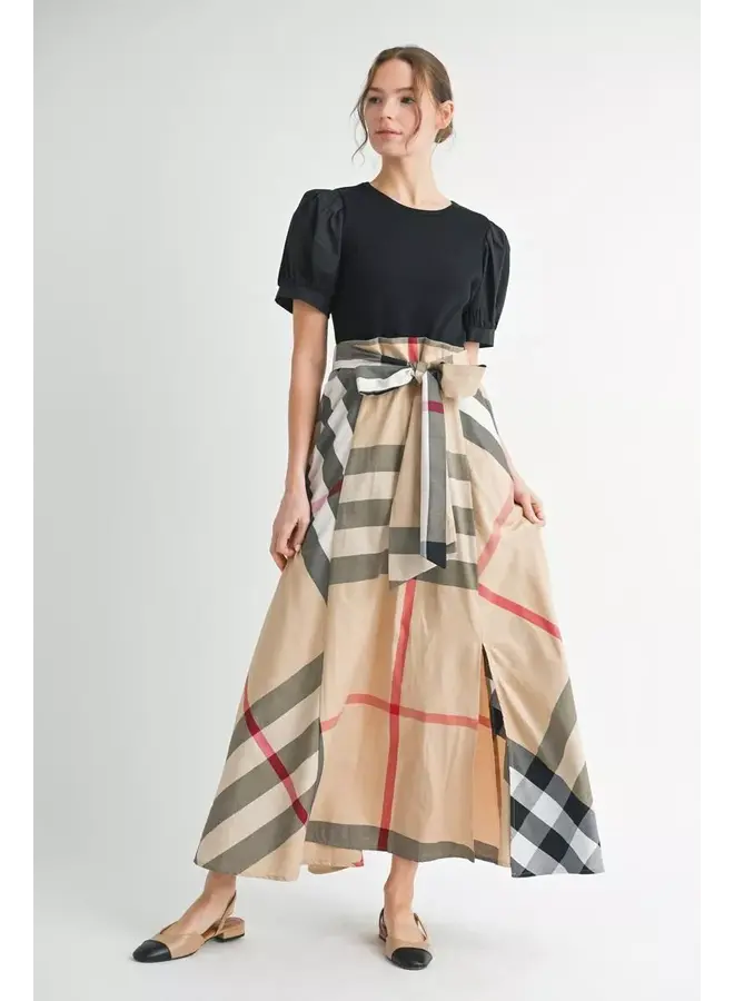 Ella Checkered Tie Waist Dress