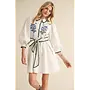 Wendy Embroidered Tie Waist Dress