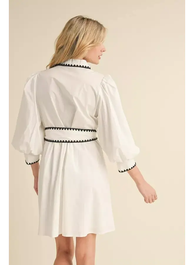 Wendy Embroidered Tie Waist Dress