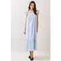 Ruffled Cap Sleeve Midi Dress-