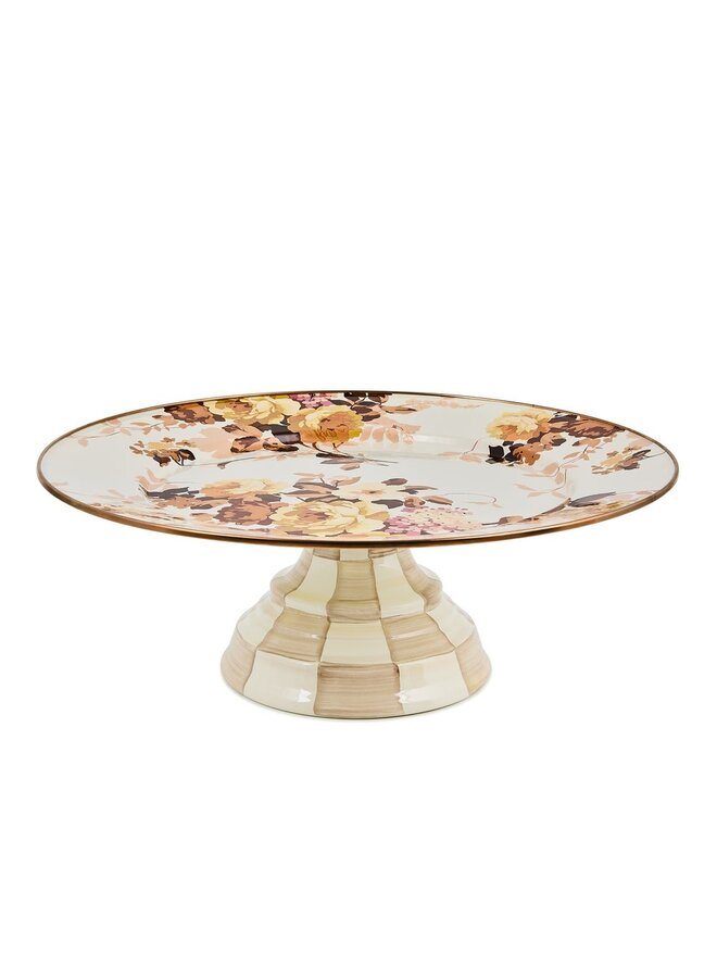 Wild Rose White Large Pedestal Platter