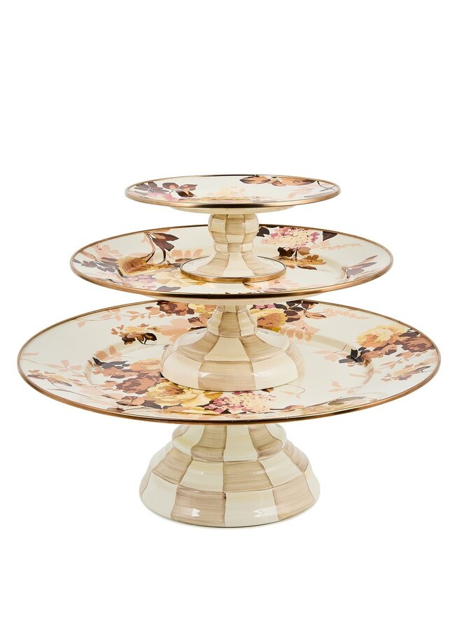 Wild Rose White Large Pedestal Platter