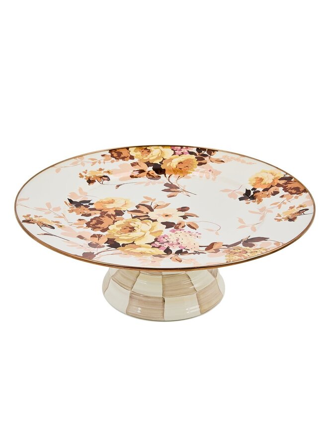Wild Rose White Large Pedestal Platter
