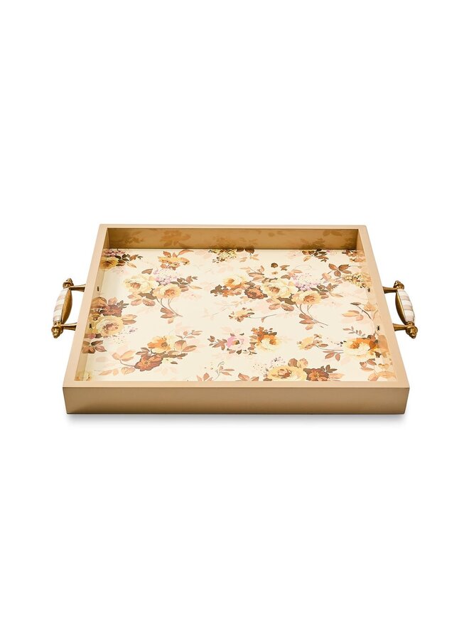 Wild Rose White Serving Tray