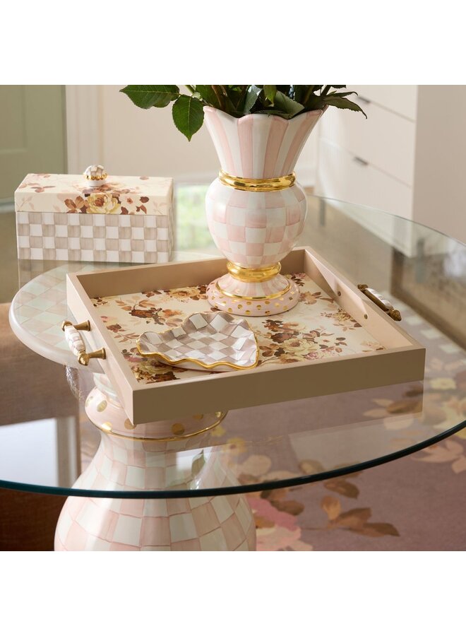 Wild Rose White Serving Tray