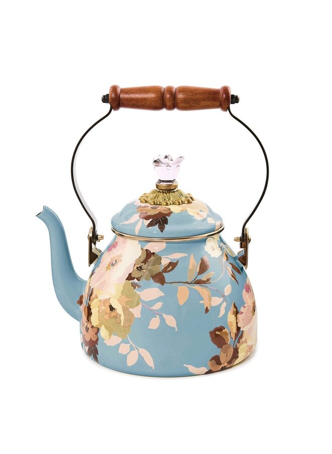 Wild Rose Slate 2 Quart Tea Kettle