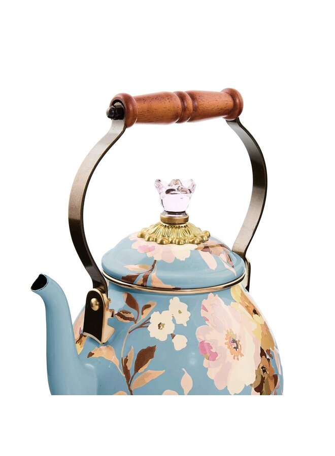 Wild Rose Slate 2 Quart Tea Kettle