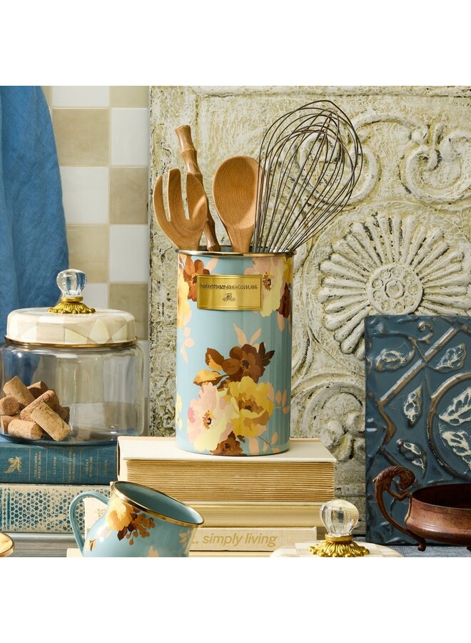 Wild Rose Slate Utensil Holder