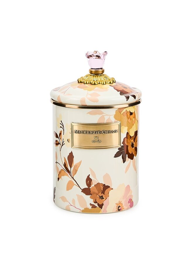 Wild Rose White Medium Canister