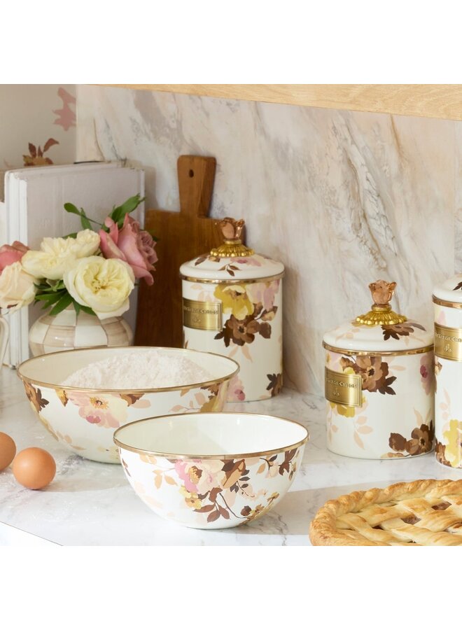 Wild Rose White Medium Canister