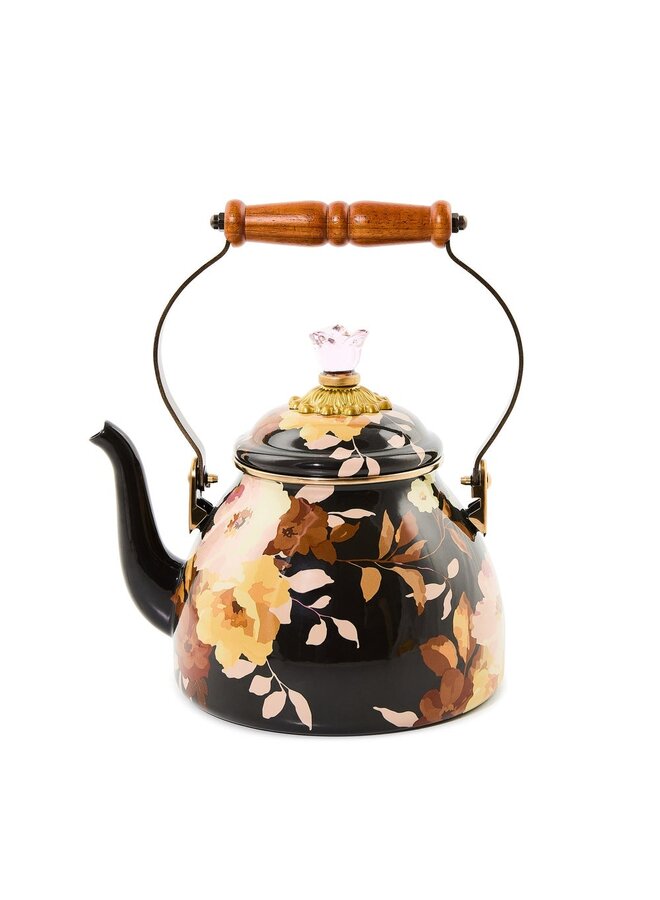 Wild Rose Brown 2 Quart Tea Kettle