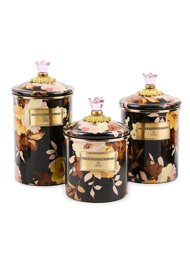 Wild Rose Brown Large Canister