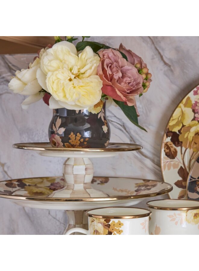 Wild Rose White Small Pedestal Platter