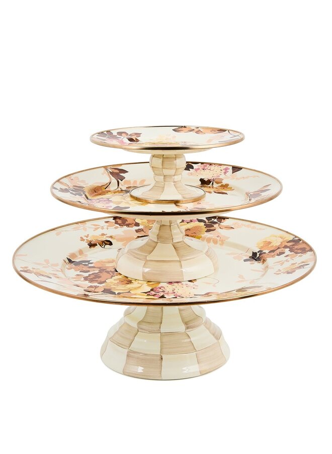 Wild Rose White Small Pedestal Platter
