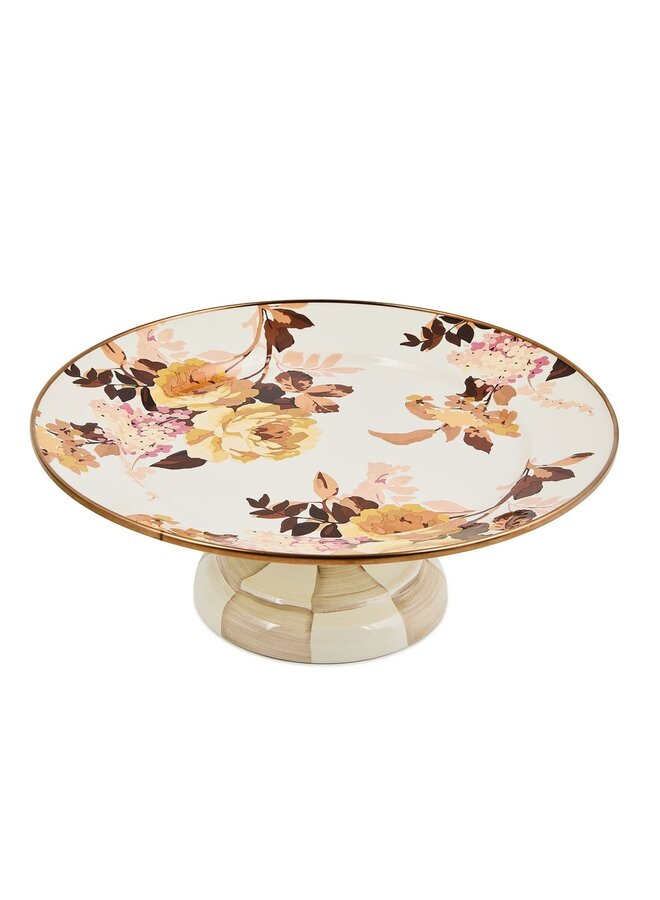 Wild Rose White Small Pedestal Platter