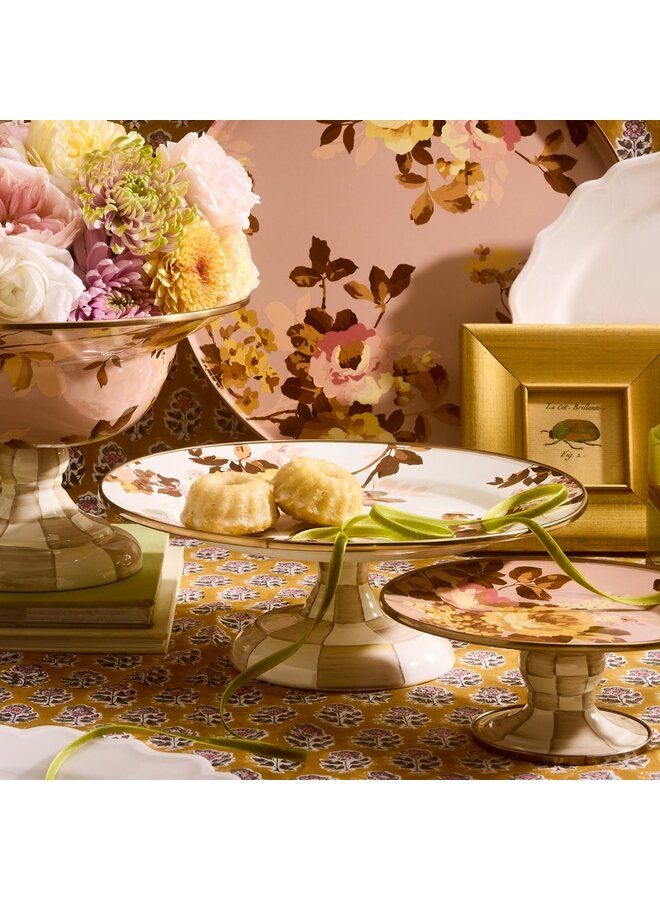 Wild Rose White Small Pedestal Platter
