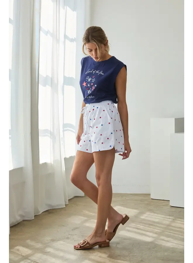 Star Embroidery  Shorts-