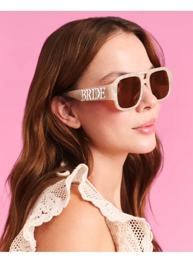 Pearlized Bride Aviator Sunglasses